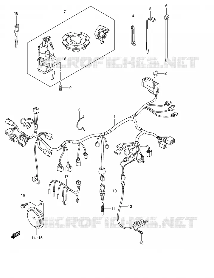 WIRING HARNESS (GSF1200K3/K4/ZK4/K5/ZK5) Suzuki MOTO 1200 BANDIT 2002  GSF1200K2(E2)