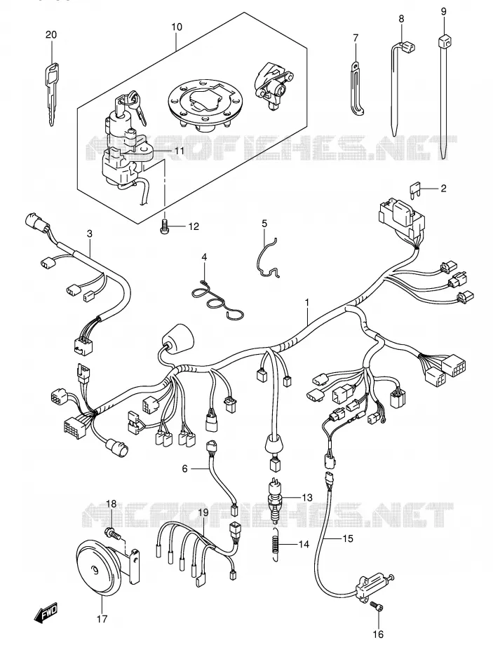 WIRING HARNESS (GSF1200SK3/SK4/SK5/SZK5) Suzuki MOTO 1200 BANDIT 2004  GSF1200K4(E2)