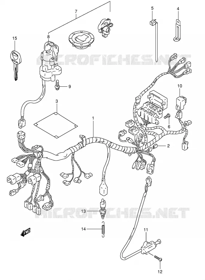 WIRING HARNESS (GSF1200ST/SV/SW/SX/SY) Suzuki MOTO 1200 BANDIT 1996  GSF1200ST(E28)