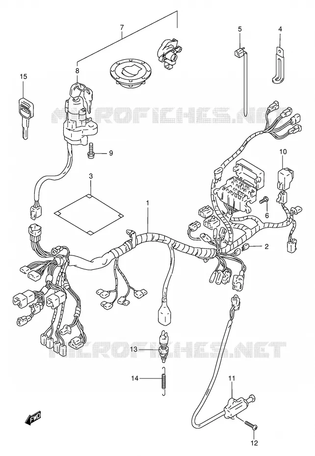 WIRING HARNESS (GSF1200T/V/W/X/Y/ST/SV/SW/SX/SY) Suzuki MOTO 1200 BANDIT 2000  GSF1200Y(E2)