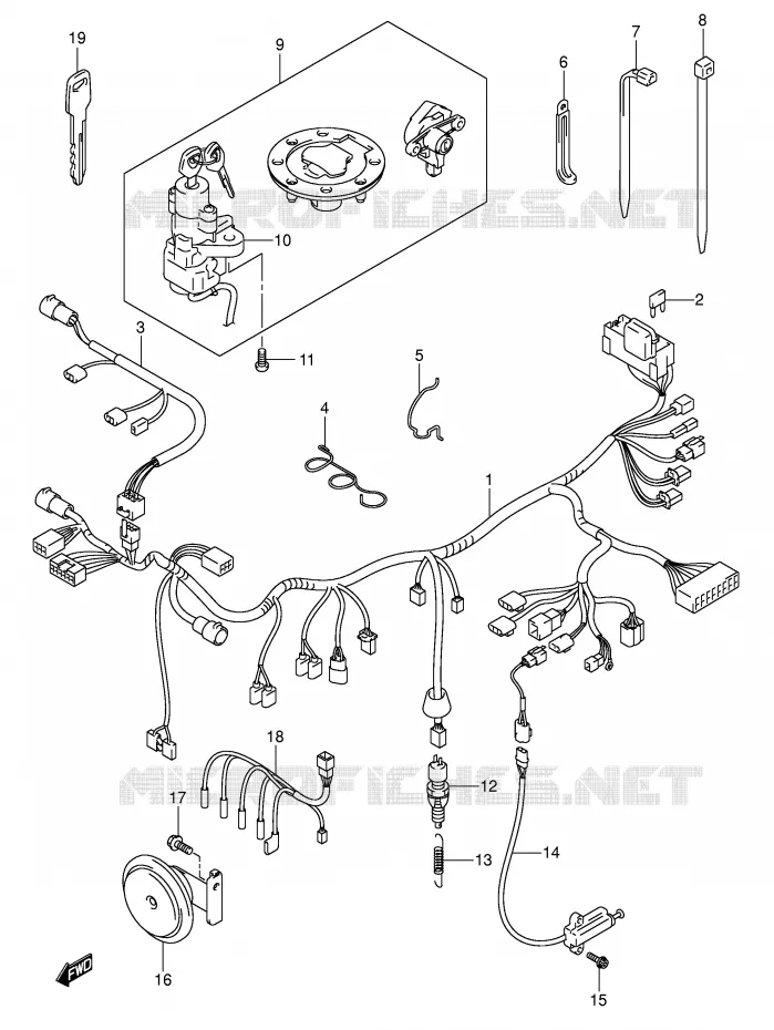 WIRING HARNESS (GSF600SK3/SK4/SUK3/SUK4) Suzuki MOTO 600 BANDIT 2000  GSF600SY(E2)