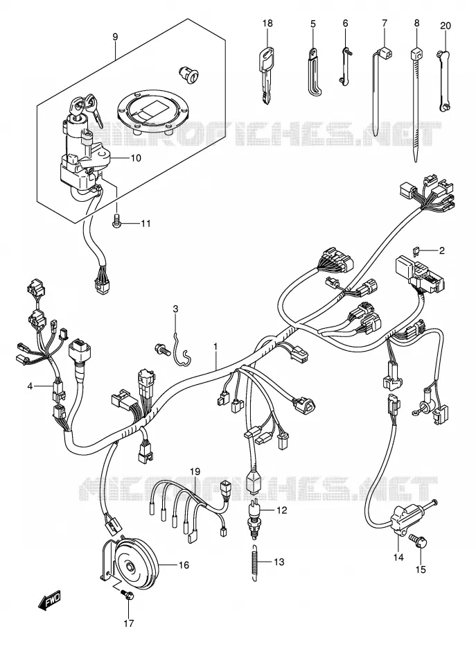 WIRING HARNESS (GSF650SK5/SK6/SUK5/SUK6) Suzuki MOTO 650 BANDIT 2005  GSF650SK5(E2)