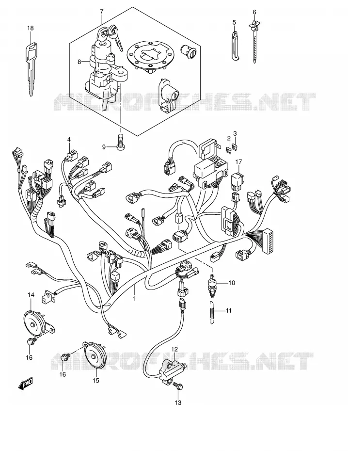 WIRING HARNESS (GSX1400K4/UK4) Suzuki MOTO 1400 GSX 2003  GSX1400U1K3(E2)