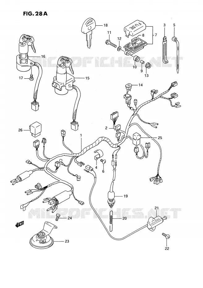 WIRING HARNESS (MODEL R) Suzuki MOTO 1100 GSX-F 1994  GSX1100FR(E2)