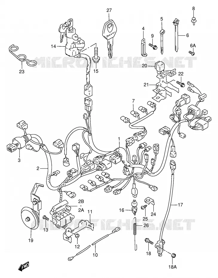 WIRING HARNESS (MODEL W/X) Suzuki MOTO 750 GSX-R 1999  GSX-R750X(E2)