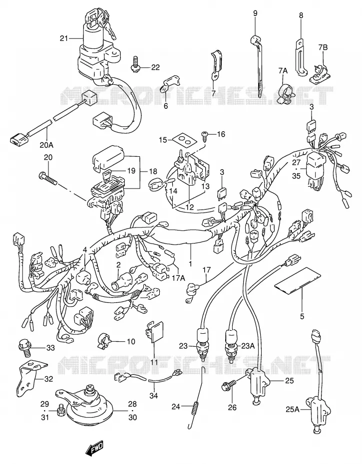 WIRING HARNESS Suzuki MOTO 250 GSX 1997  GSX250FV(E24)