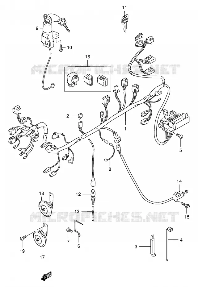 WIRING HARNESS Suzuki MOTO 400 GSX 1997  GSX400V(E30)