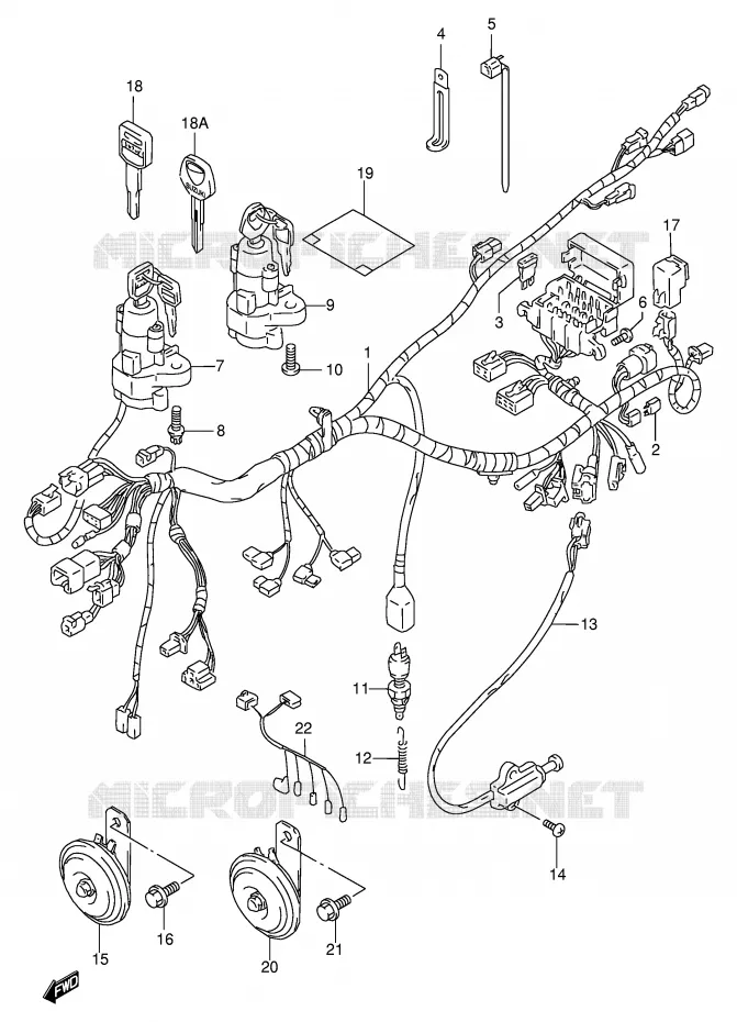 WIRING HARNESS Suzuki MOTO 600 BANDIT 1998  GSF600SUW(E2)