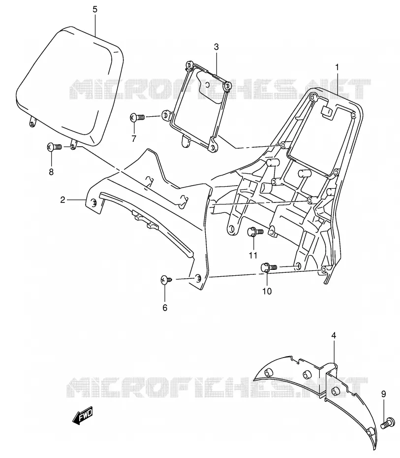BACKREST (CENTER)(MODEL X/Y) Suzuki SCOOTER 400 BURGMAN 2000  AN400Y(E2)