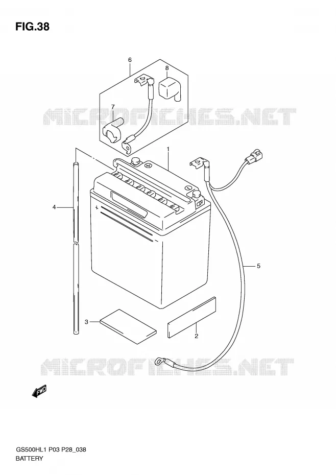BATTERY Suzuki MOTO 500 GS-F 2011  GS500FHL1(P3)