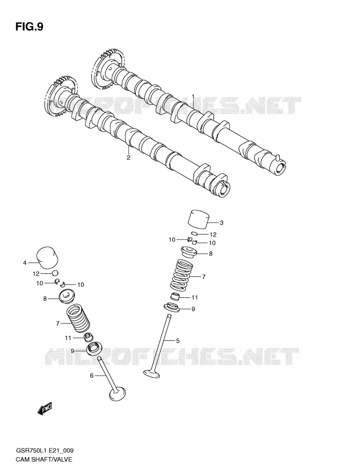 CAMSHAFT - VALVES Suzuki MOTO 750 GSR 2011  GSR750L1(E21)