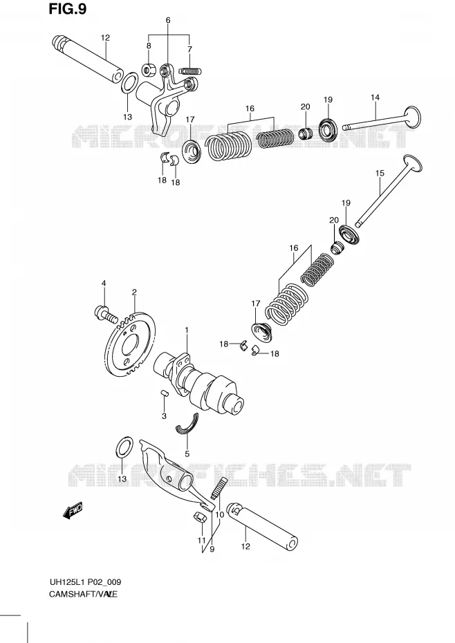 CAMSHAFT/VALVE Suzuki SCOOTER 125 BURGMAN 2011  UH125GL1(P2)