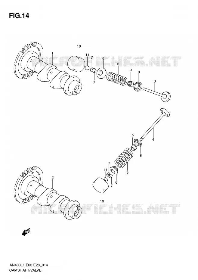 CAMSHAFT/VALVE Suzuki SCOOTER 400 BURGMAN 2011  AN400AL1(E03)