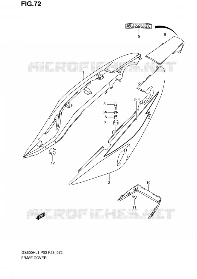 FAIRING (GS500FH P28) Suzuki MOTO 500 GS-F 2011  GS500FHL1(P3)