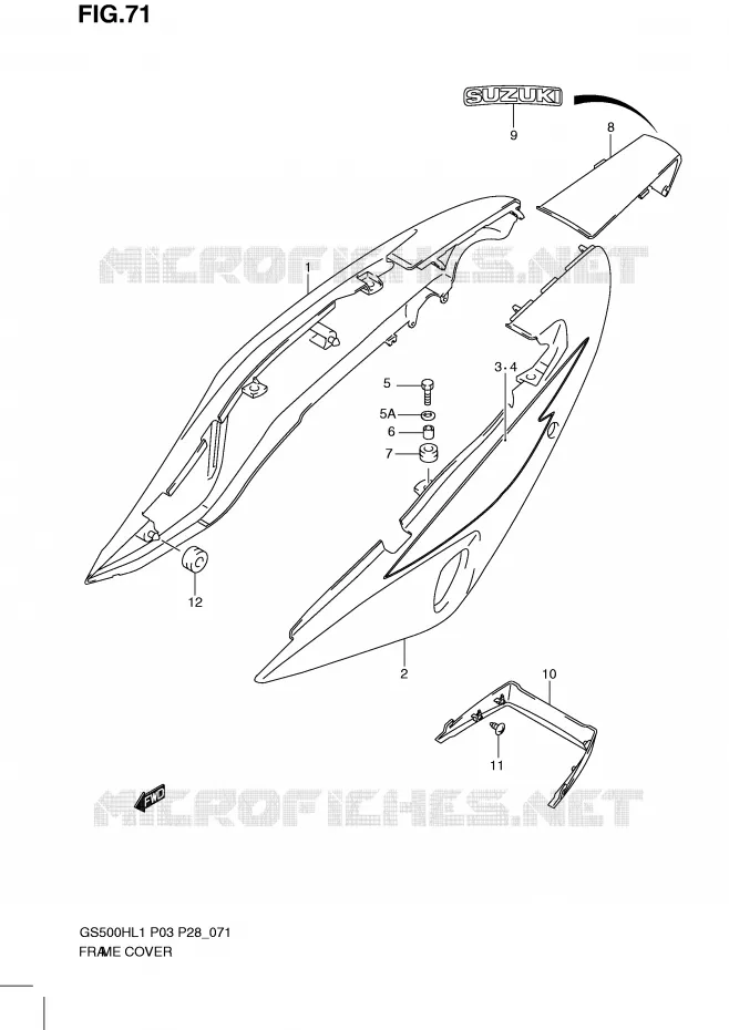 FAIRING (GS500FH P3) Suzuki MOTO 500 GS-F 2011  GS500FHL1(P3)