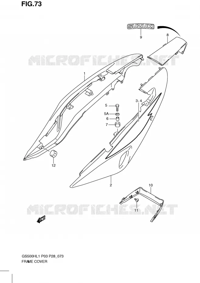 FAIRING (GS500FH P33) Suzuki MOTO 500 GS-E 2011  GS500HKL1(P3)