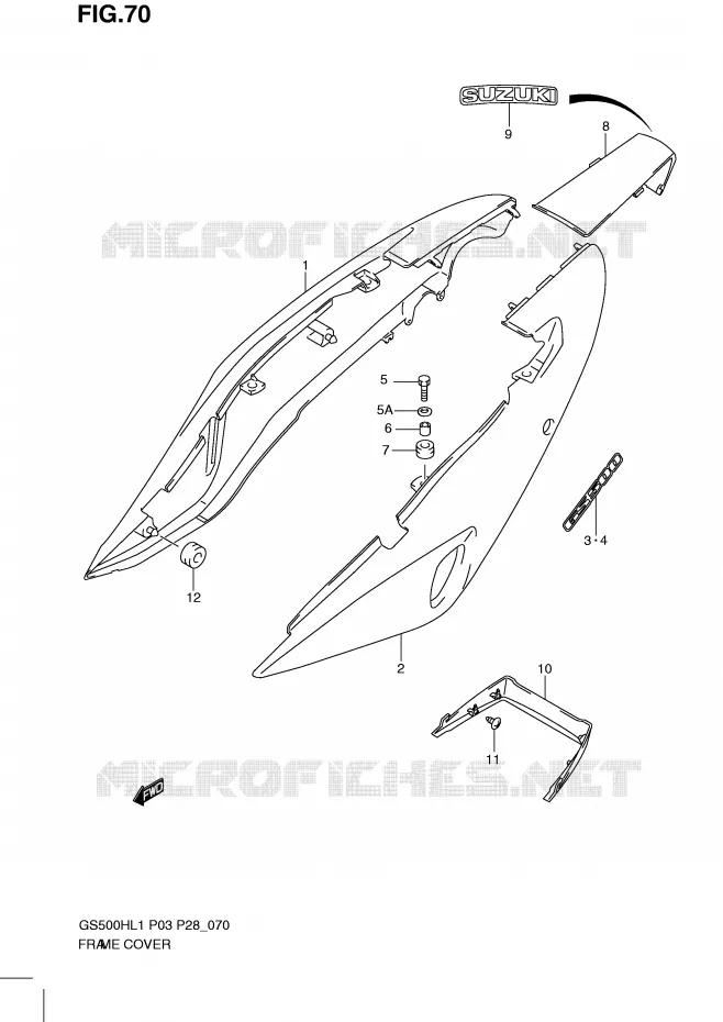 FAIRING (GS500H P28) Suzuki MOTO 500 GS-F 2011  GS500FHL1(P3)
