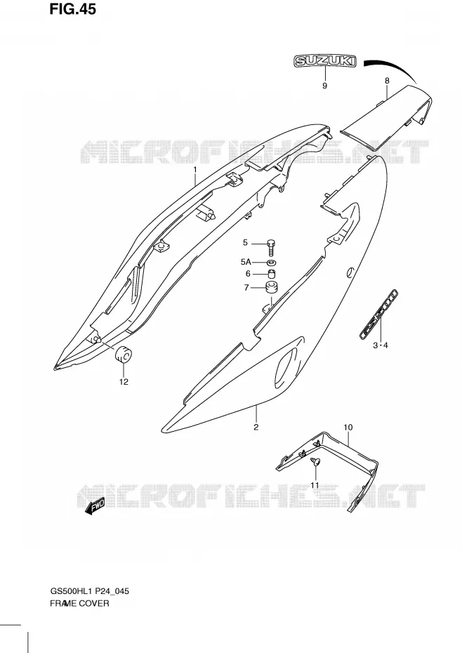 FAIRING (GS500H) Suzuki MOTO 500 GS-E 2011  GS500HL1(L1)
