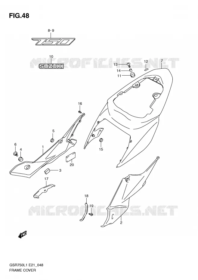 FAIRING Suzuki MOTO 750 GSR 2012  GSR750L1(E21)