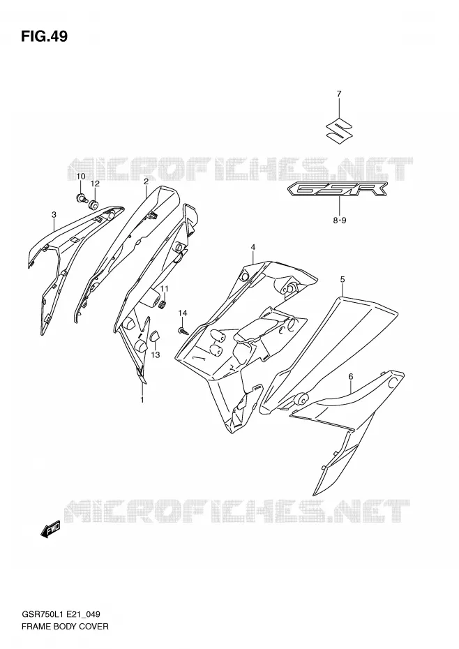 FAIRING Suzuki MOTO 750 GSR 2012  GSR750L1(E21)