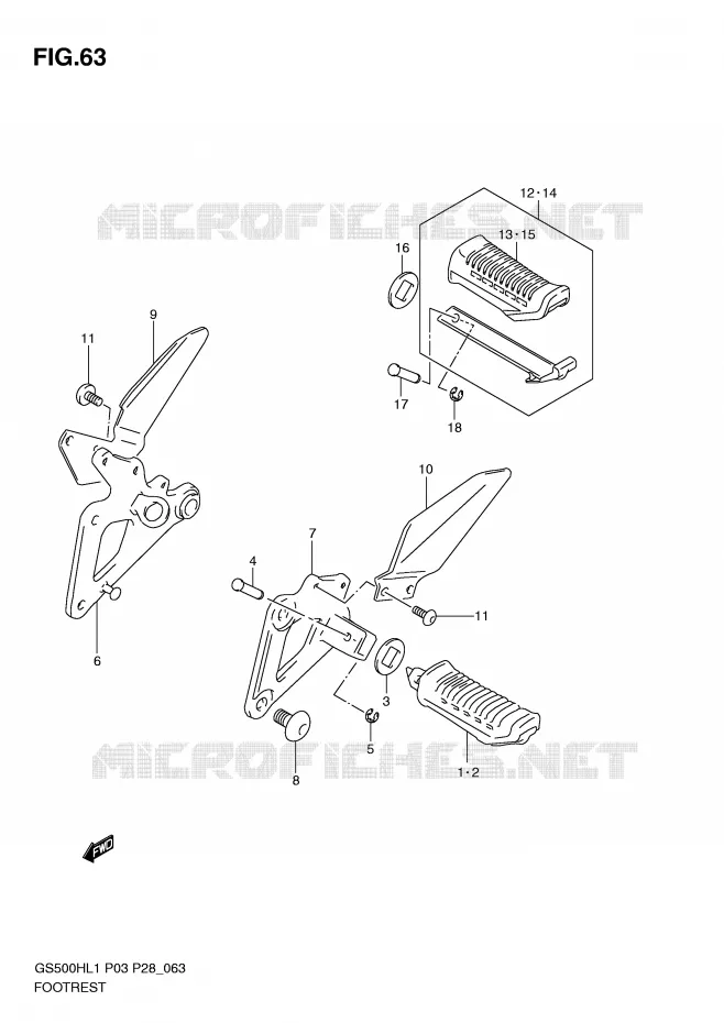 FOOTREST Suzuki MOTO 500 GS-E 2011  GS500HKL1(P3)