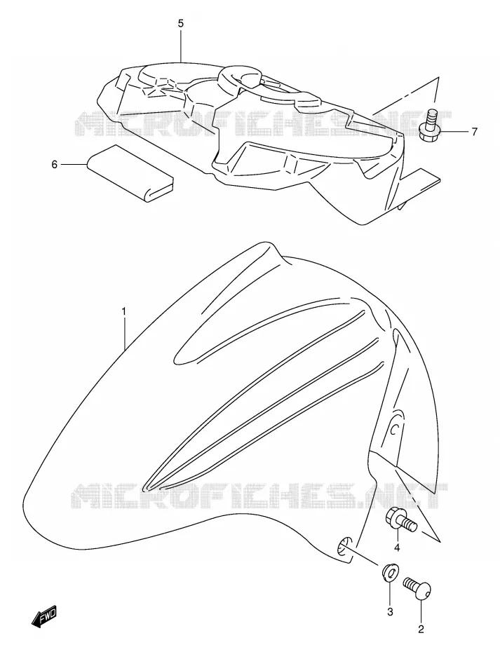FRONT FENDER (MODEL K1/K2) Suzuki SCOOTER 400 BURGMAN 2000  AN400RY(E2)
