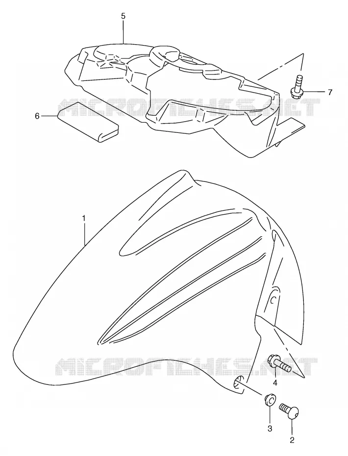 FRONT FENDER (MODEL W/X) Suzuki SCOOTER 250 BURGMAN 2000  AN250RY(E2)