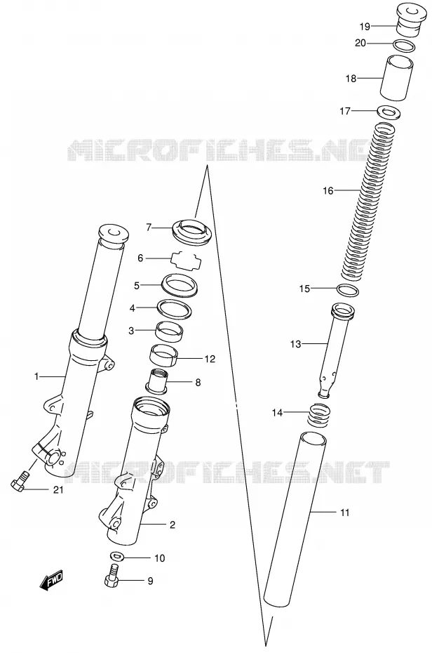 FRONT FORK (MODEL X) Suzuki SCOOTER 400 BURGMAN 2000  AN400RY(E2)