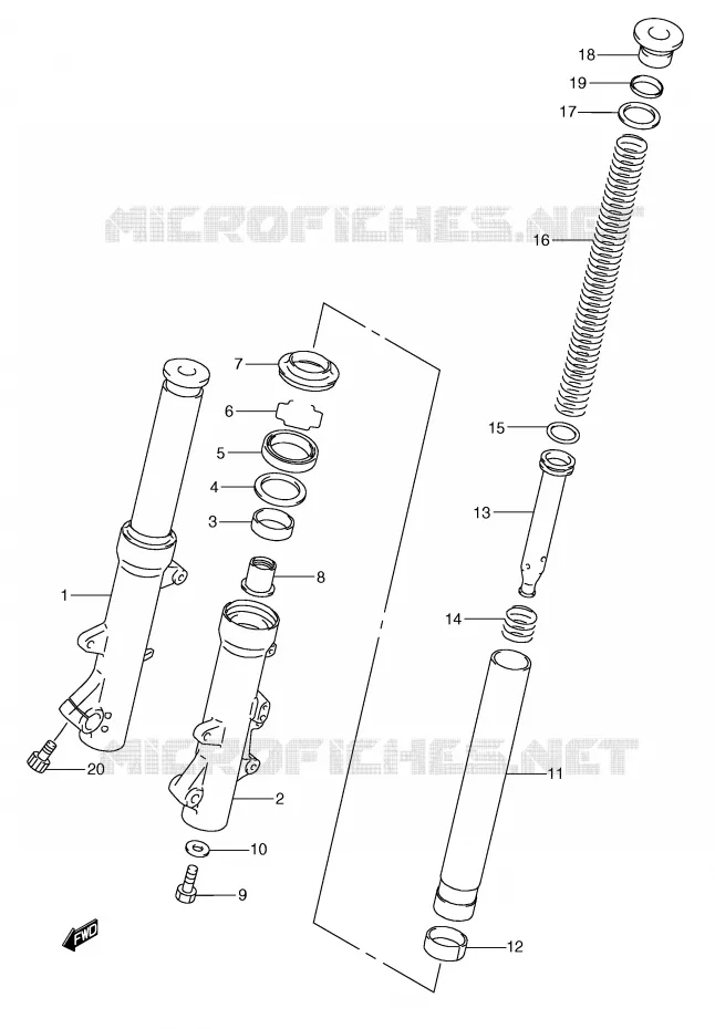 FRONT FORK (MODEL Y) Suzuki SCOOTER 250 BURGMAN 2000  AN250RY(E2)