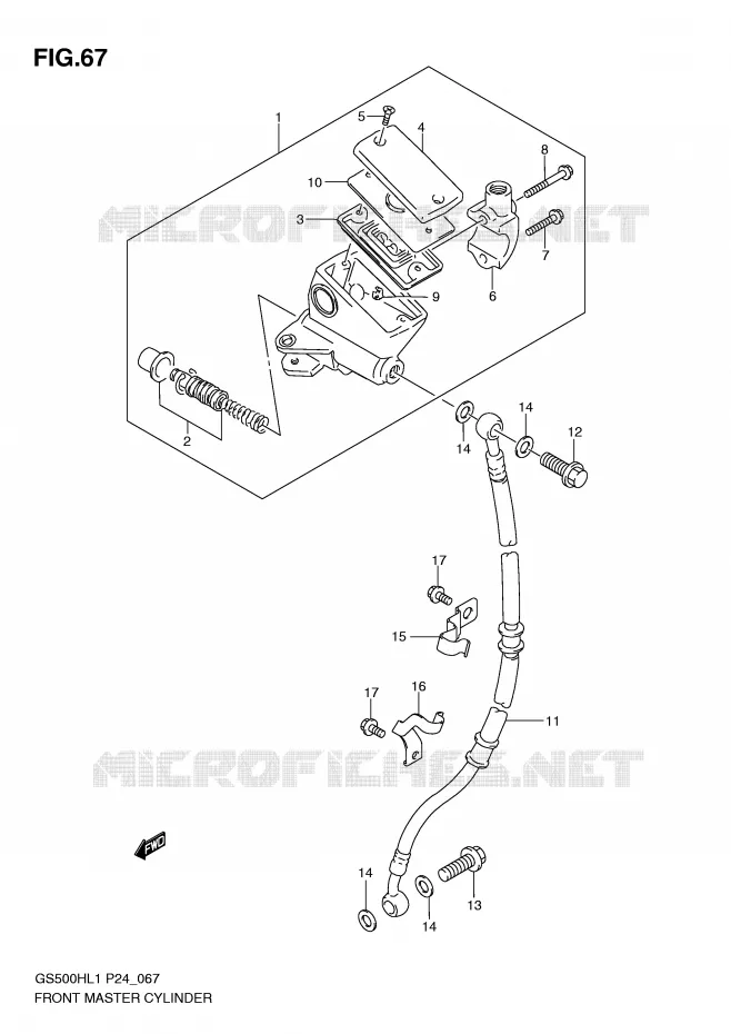 FRONT MASTER CYLINDER (GS500FH) Suzuki MOTO 500 GS-F 2011  GS500FHL1(L1)