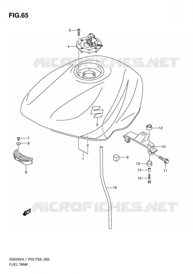 FUEL TANK (GS500FH P3) Suzuki MOTO 500 GS-F 2011  GS500FHL1(P3)