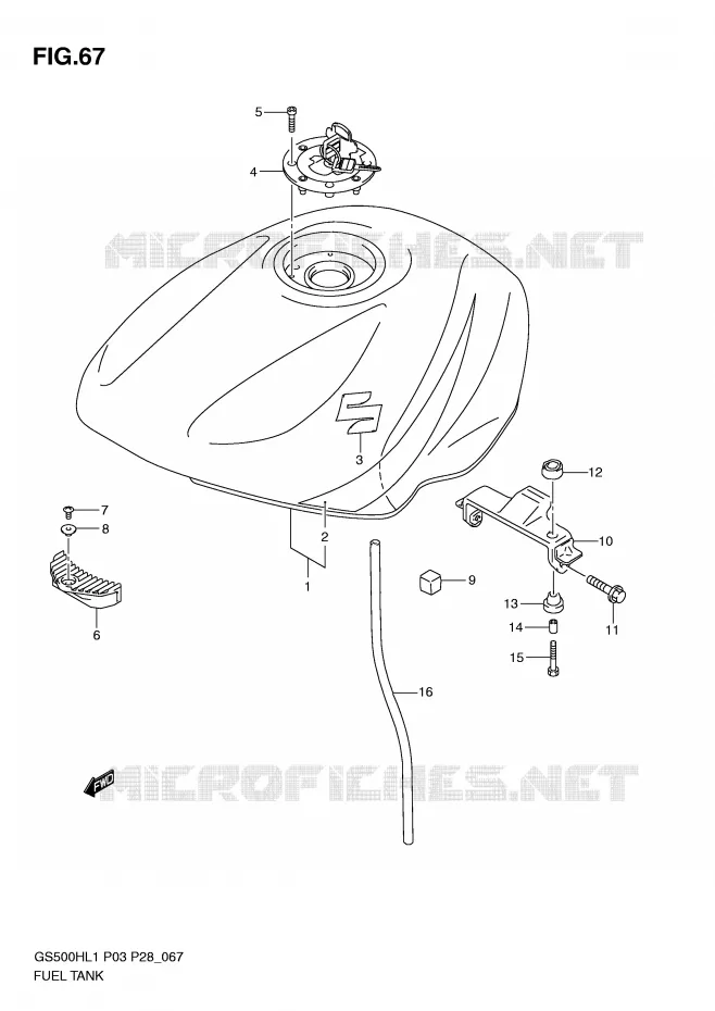 FUEL TANK (GS500FH P33) Suzuki MOTO 500 GS-F 2011  GS500FHL1(P3)