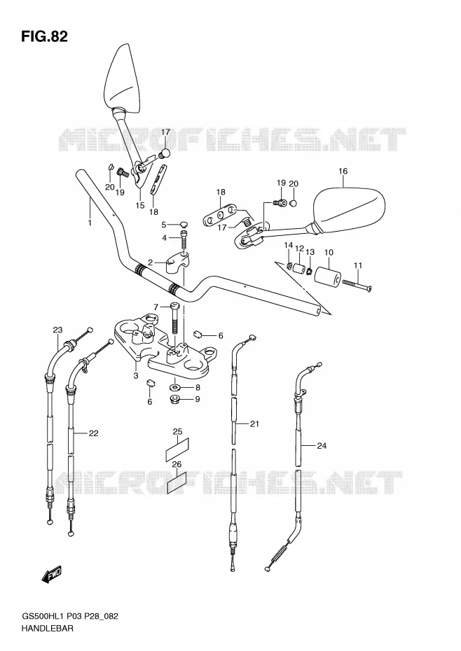 HANDLEBAR (GS500FH P33) Suzuki MOTO 500 GS-E 2011  GS500HKL1(P3)