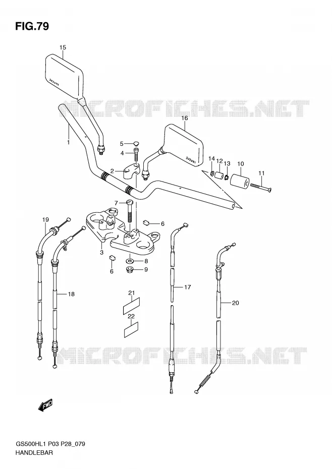 HANDLEBAR (GS500H P28) Suzuki MOTO 500 GS-F 2011  GS500FHL1(P3)