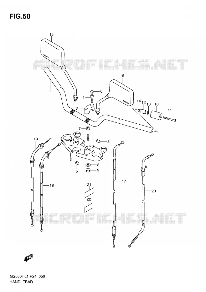 HANDLEBAR (GS500H) Suzuki MOTO 500 GS-E 2011  GS500HL1(L1)
