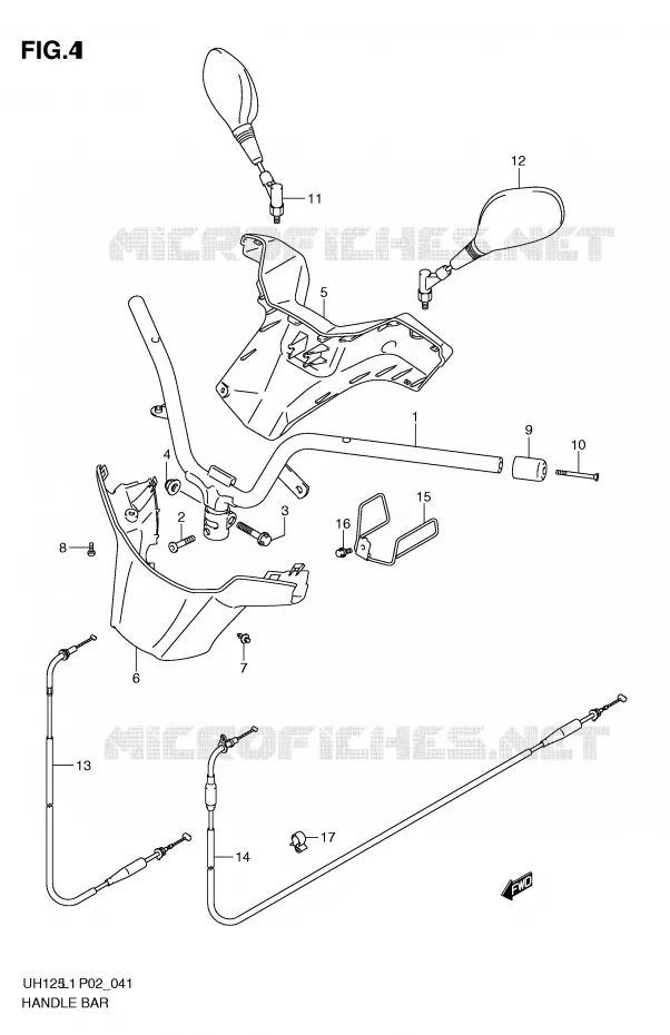 HANDLEBAR Suzuki SCOOTER 125 BURGMAN 2011  UH125L1(P2)