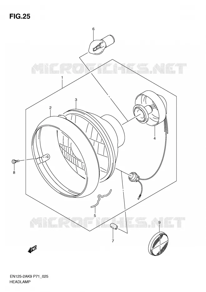 HEADLIGHT Suzuki MOTO 125 EN 2009  EN125HUZK9(P71)