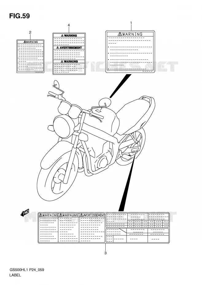LABEL (GS500FH) Suzuki MOTO 500 GS-E 2011  GS500HL1(L1)