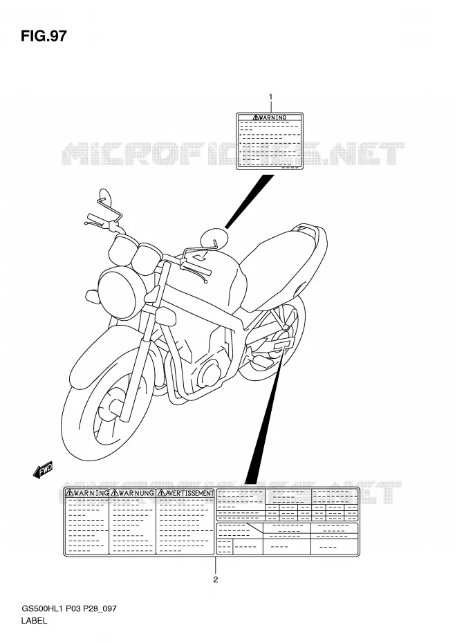 LABEL (GS500H P28) Suzuki MOTO 500 GS-E 2011  GS500HKL1(P3)