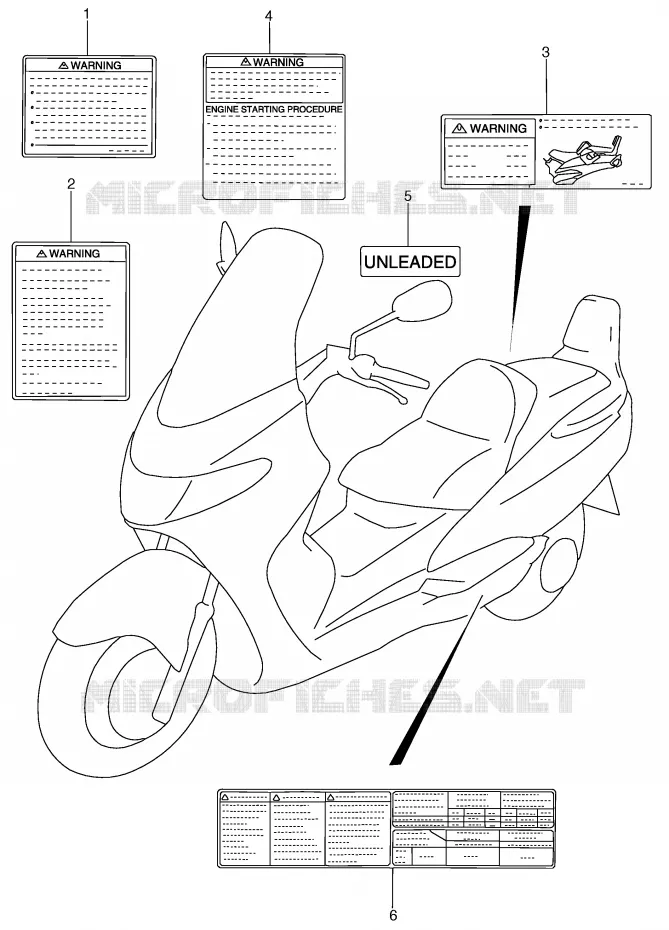 LABEL (MODEL X) Suzuki SCOOTER 400 BURGMAN 2002  AN400RK2(E2)