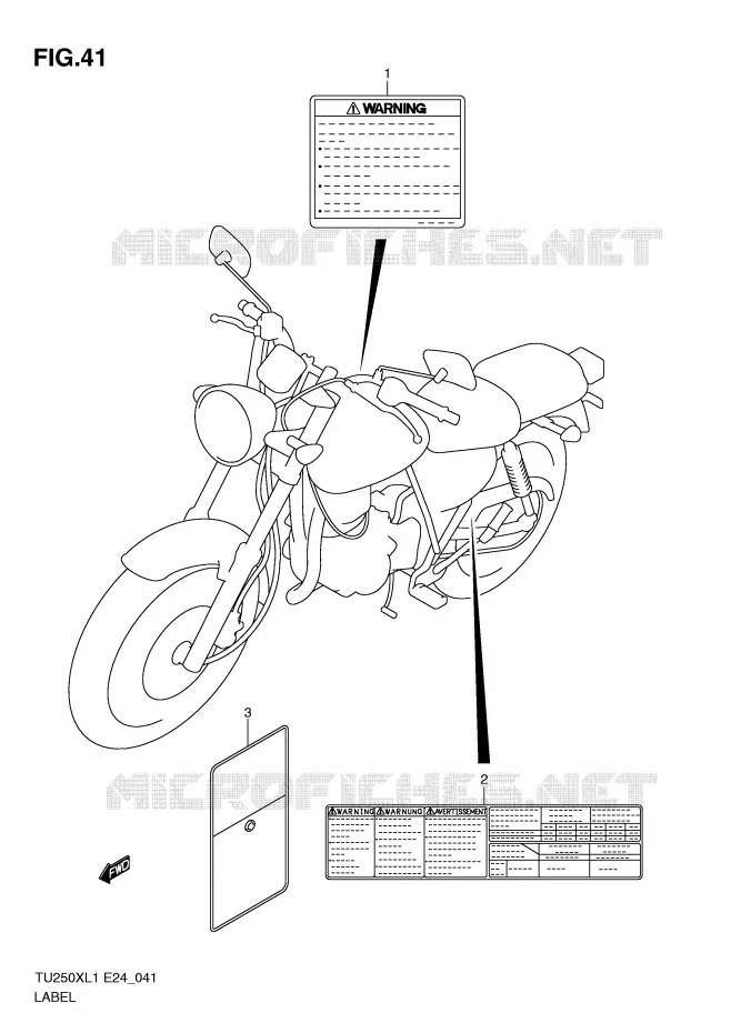 LABEL Suzuki MOTO 250 TU 2011  TU250XL1(E24)