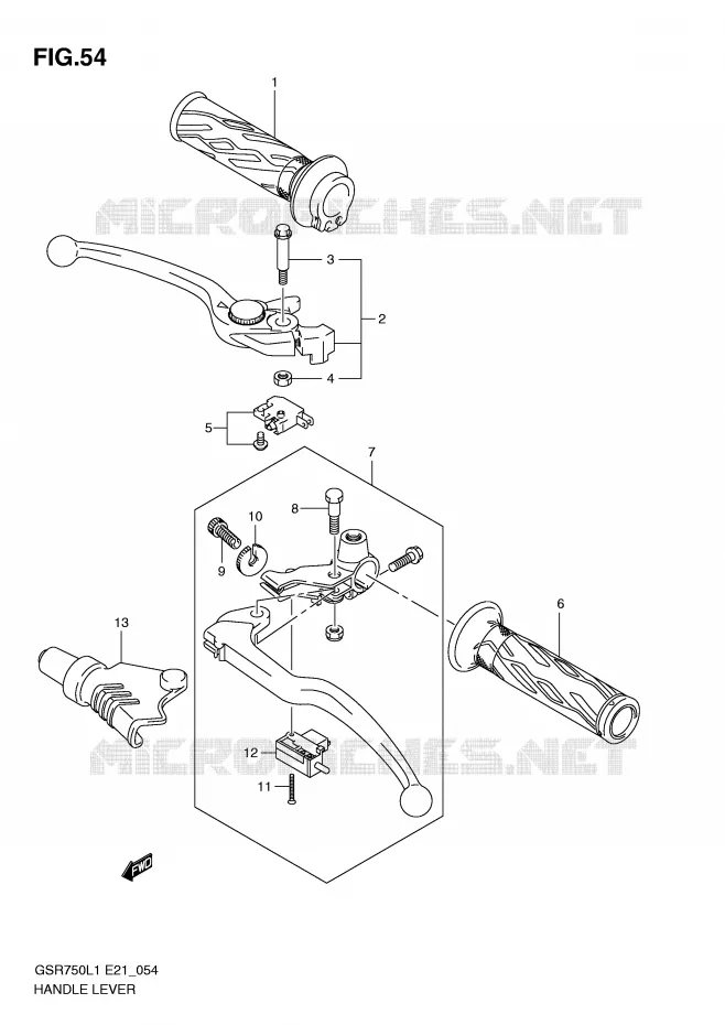 LEVERS - HANDGRIPS Suzuki MOTO 750 GSR 2012  GSR750L1(E21)