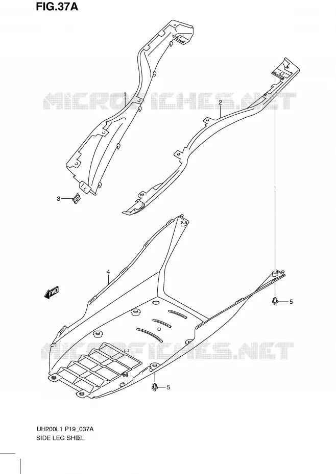 LOWER FAIRING (MODEL EXECUTIVE P19) Suzuki SCOOTER 200 BURGMAN 2011  UH200L1(P19)