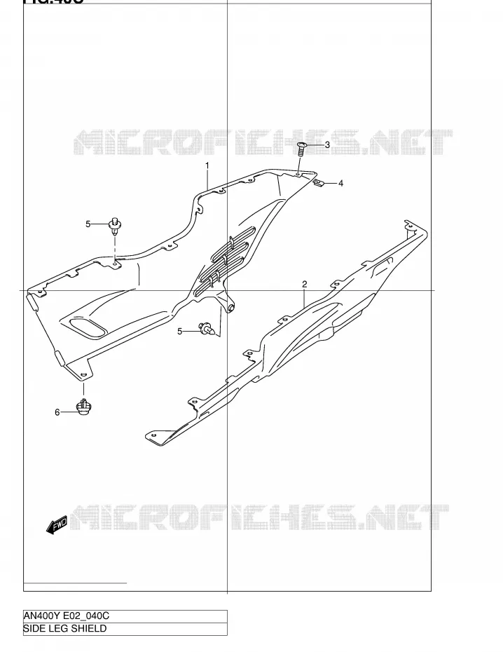 LOWER FAIRING (MODEL K2) Suzuki SCOOTER 400 BURGMAN 1999  AN400X(E2)