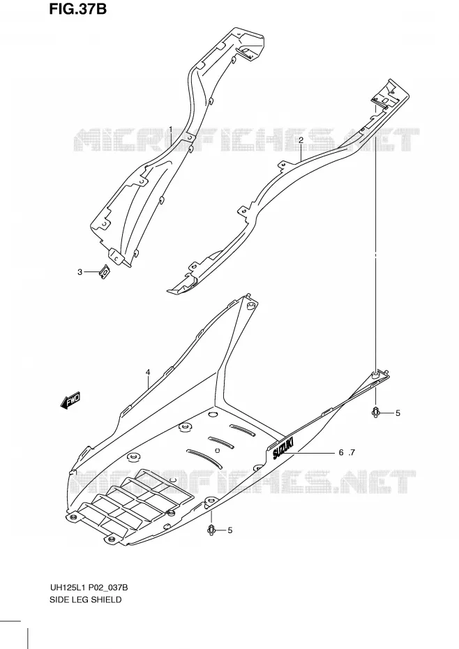 LOWER FAIRING (MODEL RACING P19) Suzuki SCOOTER 125 BURGMAN 2011  UH125GL1(P2)