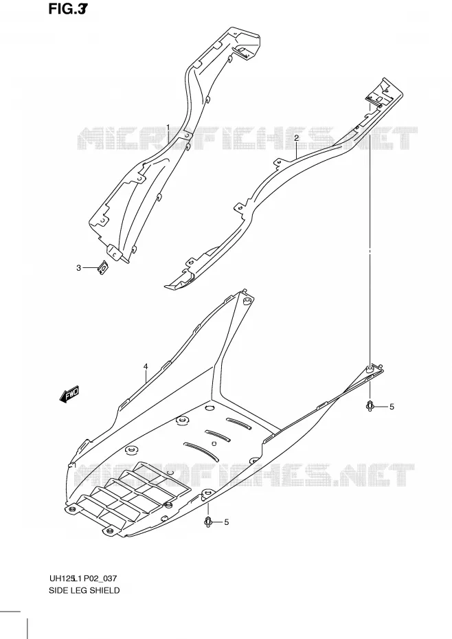 LOWER FAIRING Suzuki SCOOTER 125 BURGMAN 2011  UH125GL1(P2)