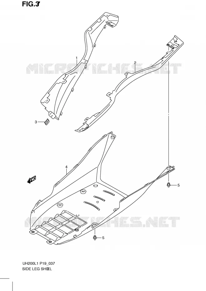 LOWER FAIRING Suzuki SCOOTER 200 BURGMAN 2011  UH200L1(P19)