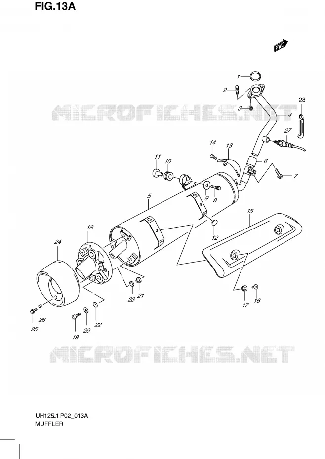 MUFFLER (MODEL EXECUTIVE P19 AND RACING P19) Suzuki SCOOTER 125 BURGMAN 2011  UH125GL1(P2)