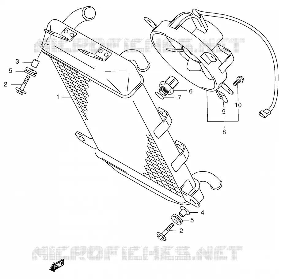 RADIATOR Suzuki SCOOTER 400 BURGMAN 2000  AN400RY(E2)
