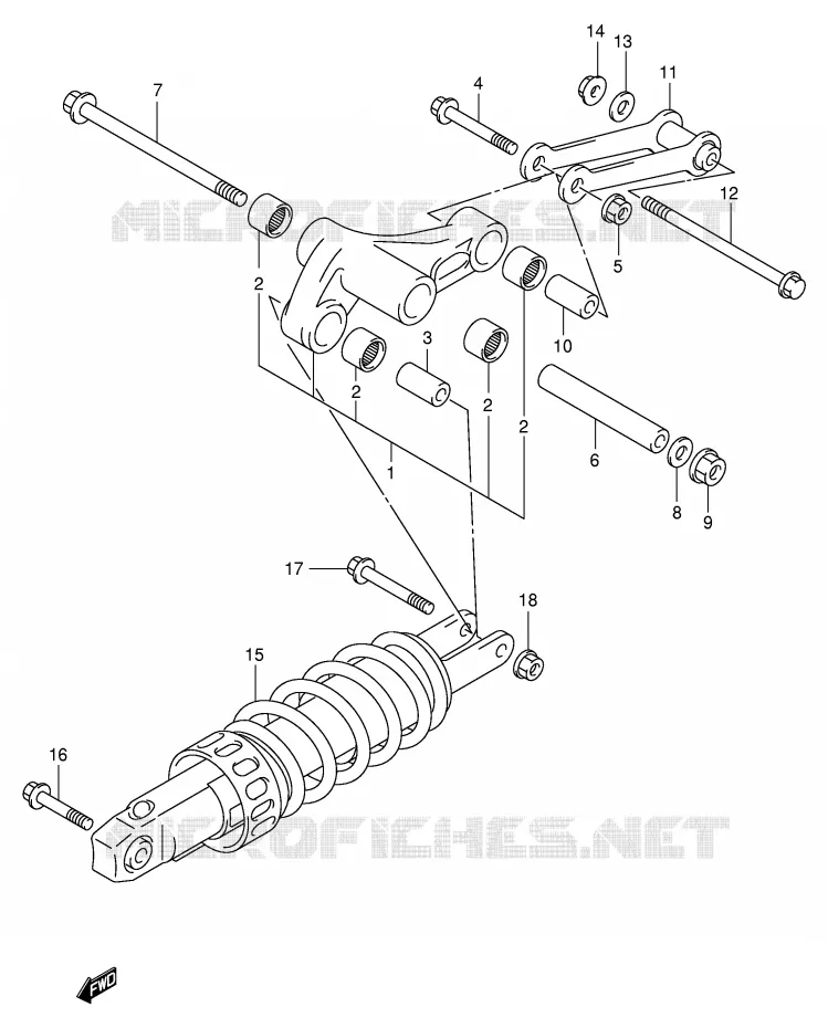 SHOCK ABSORBER LINKAGE (MODEL K1/K2) Suzuki SCOOTER 250 BURGMAN 2001  AN250K1(E2)